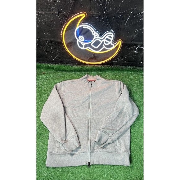 Oakley Jacket Men XL Gray Crew Neck Long  Sleeves Full Zip Up Double Pockets‎ - Picture 1 of 5